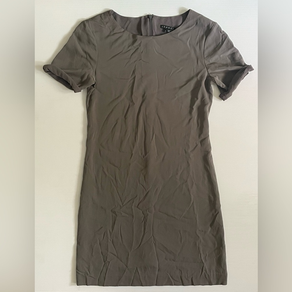 Theory Gray Silk Dress Size 2